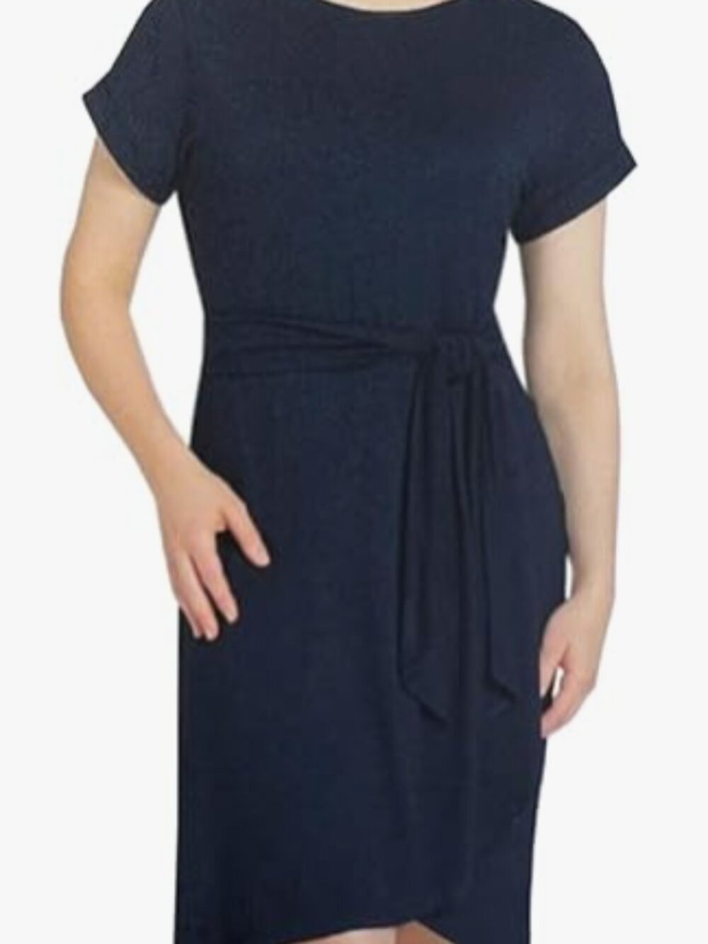 Chaps Women's Short Sleeve Crewneck Knit Dress